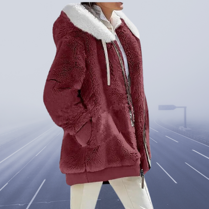Emma – Teddy-Fleecejacke mit Kapuze für Damen