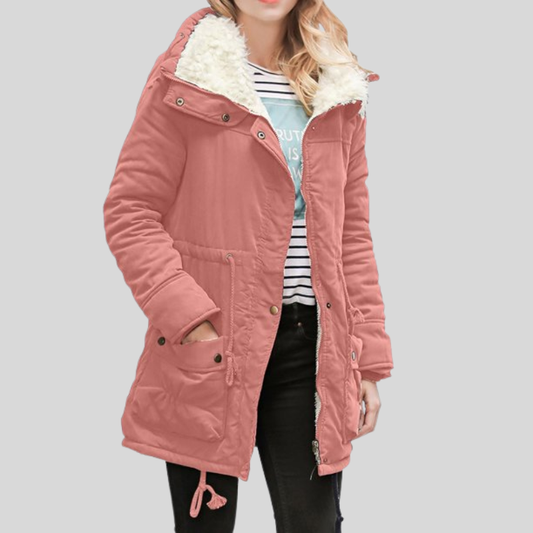 Leona – Damen Winterjacke mit Kapuze und Teddyfutter