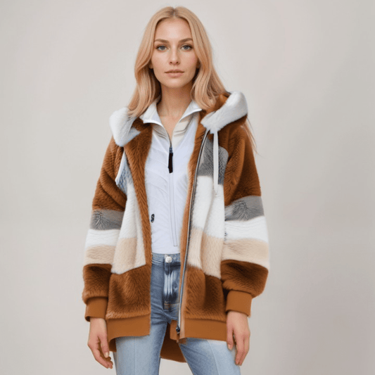 Elina - Damen Jacke mit Kapuze und Reißverschluss oversize