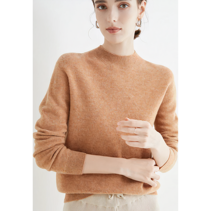 Elvira - Damen Pullover mit Stehkragen und Langarm