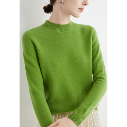 Elvira - Damen Pullover mit Stehkragen und Langarm