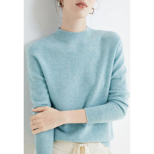 Elvira - Damen Pullover mit Stehkragen und Langarm