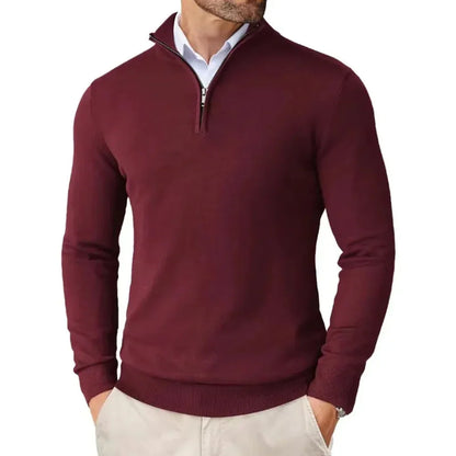 Adrian – Herren Pullover mit Reißverschluss Stehkragen