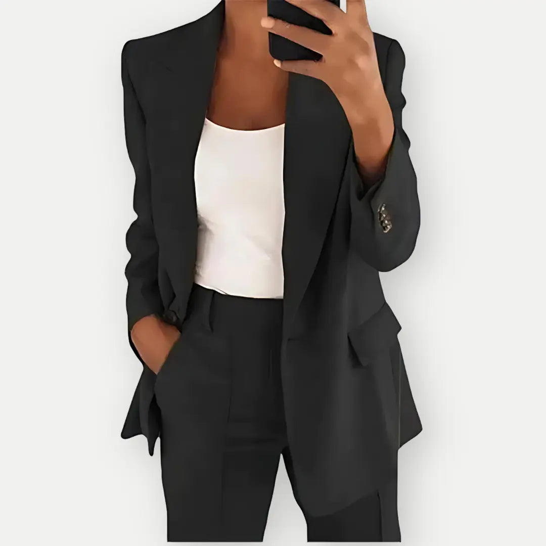 Claudia - Damen Hosenanzug mit Blazer und High Waist Hose
