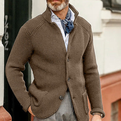 Martin - Herren Strickblazer mit Knopfleiste und Reverskragen