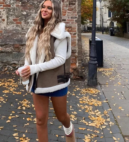 Camila – Ärmellose Teddyweste für Damen