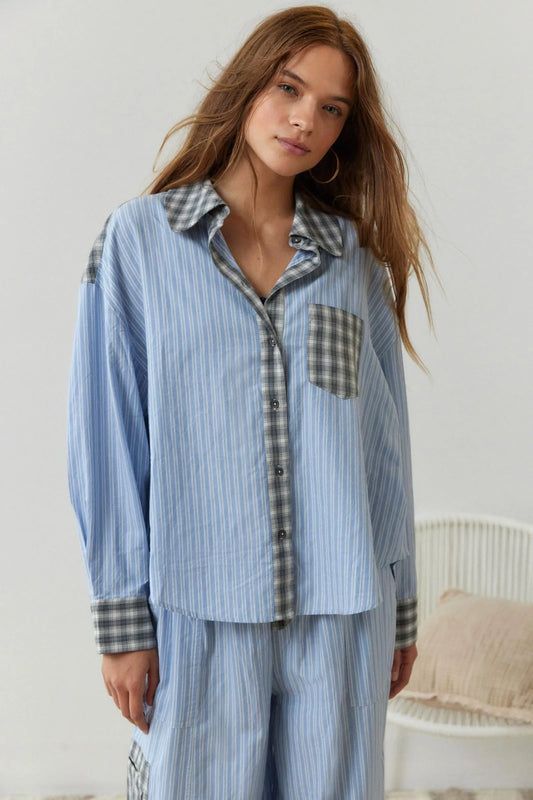 Leonie – Damen Pyjama Set mit Hemd und Hose