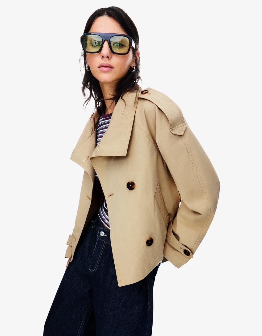 Camila – Kurztrenchcoat Damen mit Taillengürtel