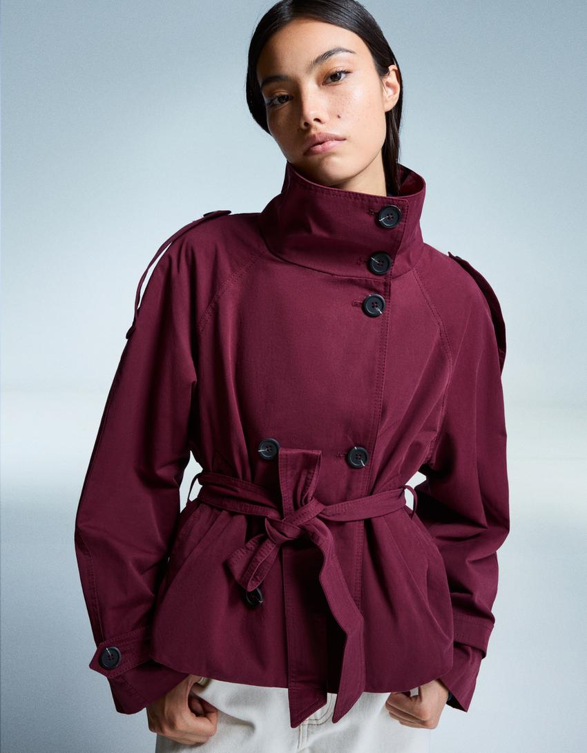 Camila – Kurztrenchcoat Damen mit Taillengürtel