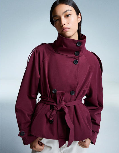 Camila – Kurztrenchcoat Damen mit Taillengürtel