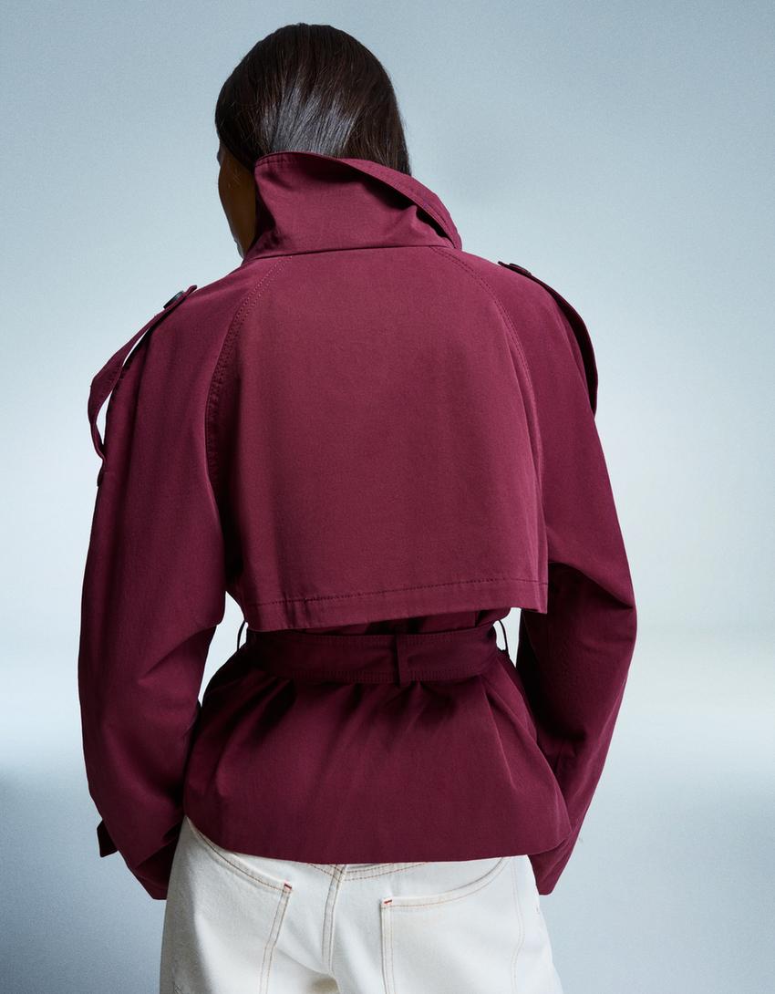 Camila – Kurztrenchcoat Damen mit Taillengürtel