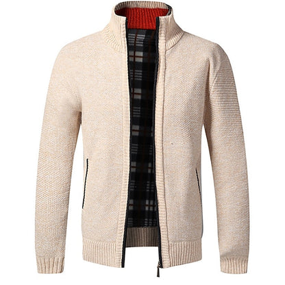 Alexander – Strickjacke für Herren Winter Cardigan mit Stehkragen