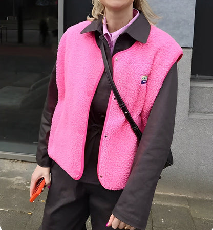 Lina – Damen Fleeceweste mit Druckknöpfen und urbanem Stil