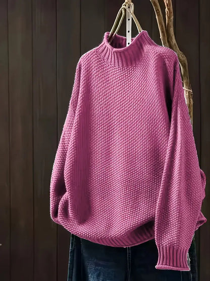 Sophie - Damen Pullover mit Stehkragen und Strukturmuster