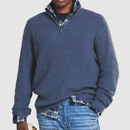 Maren –Pullover mit halbem Reißverschluss und Stehkragen