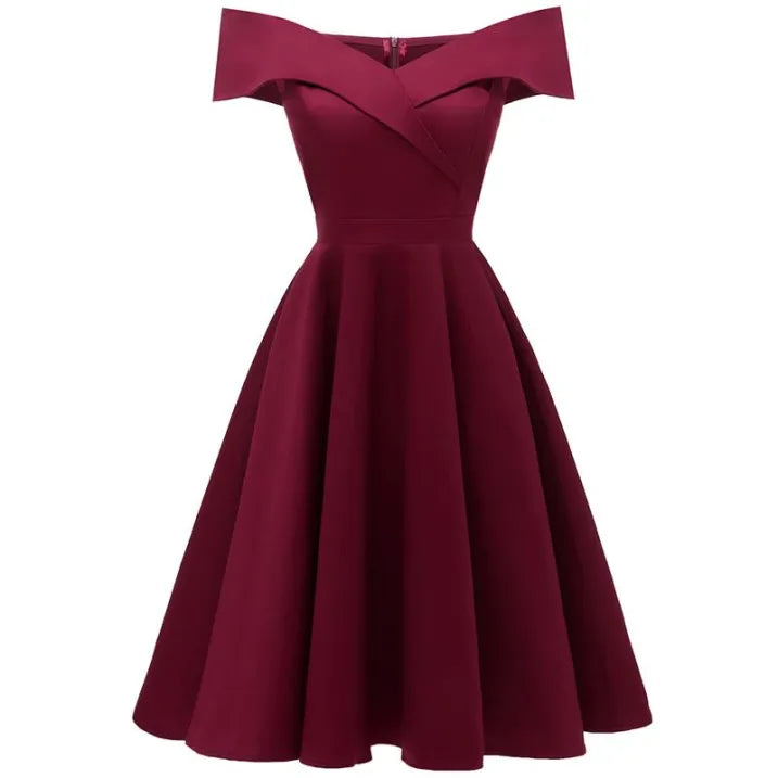 Valentina - Damen Cocktailkleid schulterfrei mit A-Linien-Schnitt