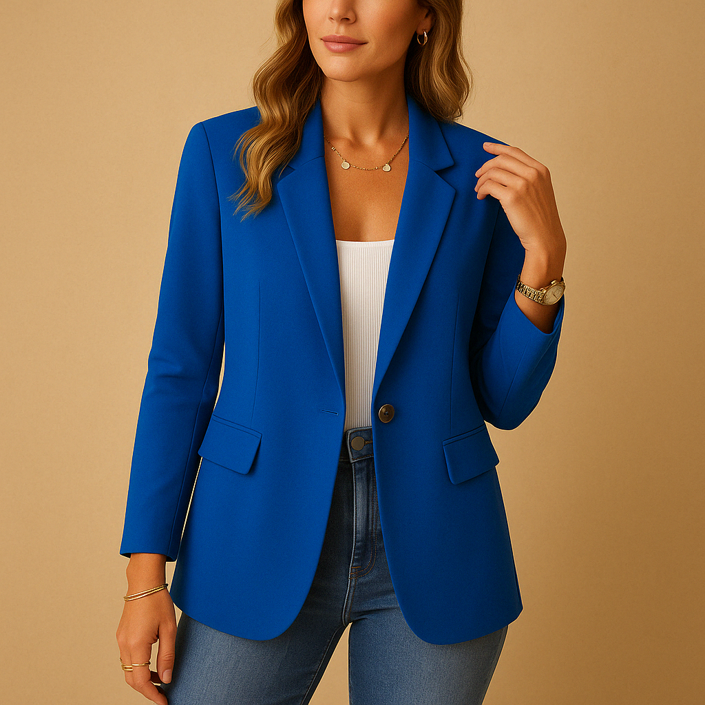Clara - Damen Blazer mit klassischem Revers und Ein-Knopf-Verschluss
