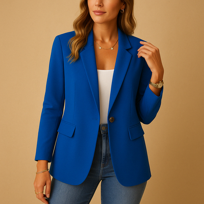 Clara - Damen Blazer mit klassischem Revers und Ein-Knopf-Verschluss