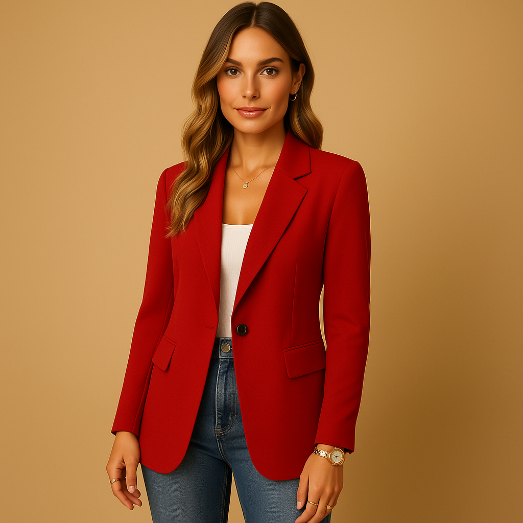 Clara - Damen Blazer mit klassischem Revers und Ein-Knopf-Verschluss
