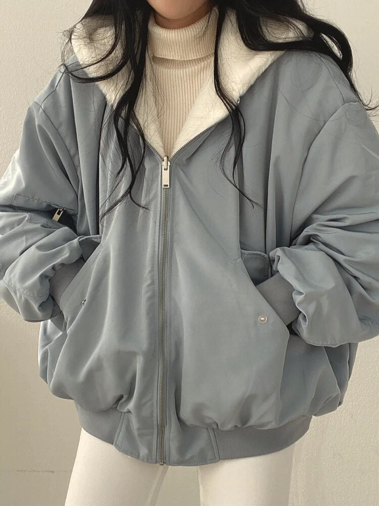 Elena - Oversize-Jacke mit Teddyfutter für Damen