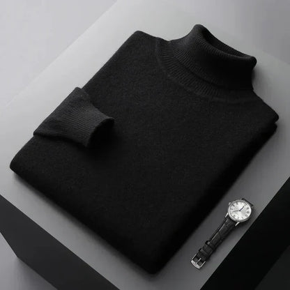 "Herren Kaschmir-Rollkragenpullover, weich, elegant, zeitlos, ideal für kalte Tage, luxuriöse Qualität und Komfort"