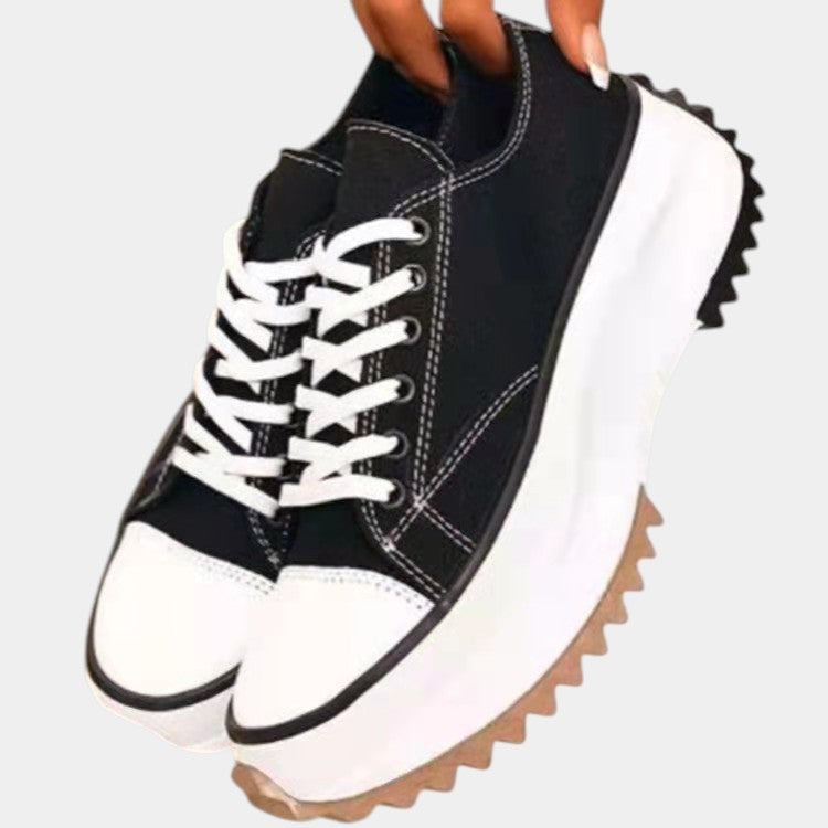 Jimena – Modische Damen Plateau-Sneaker mit Retro-Frontkappe