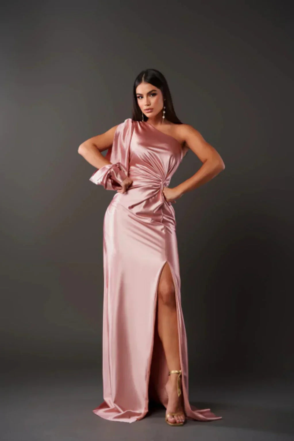Selina - Damen Abendkleid mit One-Shoulder-Design und Beinschlitz