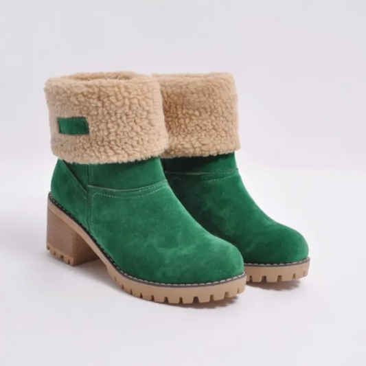 Lea - Damen Stiefeletten mit Fellfutter und Blockabsatz