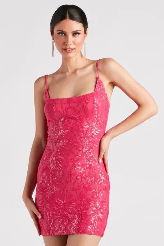 Elena – Glitzerndes Mini-Abendkleid