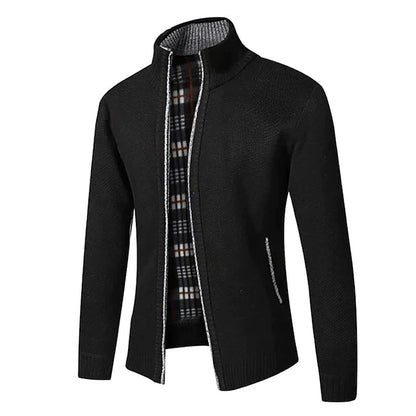 Alexander – Strickjacke für Herren Winter Cardigan mit Stehkragen