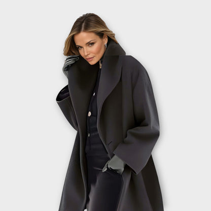 Clara – Damen Oversize Wollmantel mit weitem Schnitt