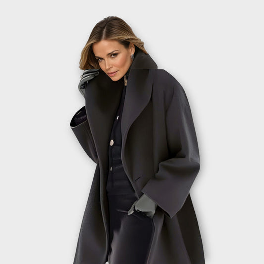 Clara – Damen Oversize Wollmantel mit weitem Schnitt