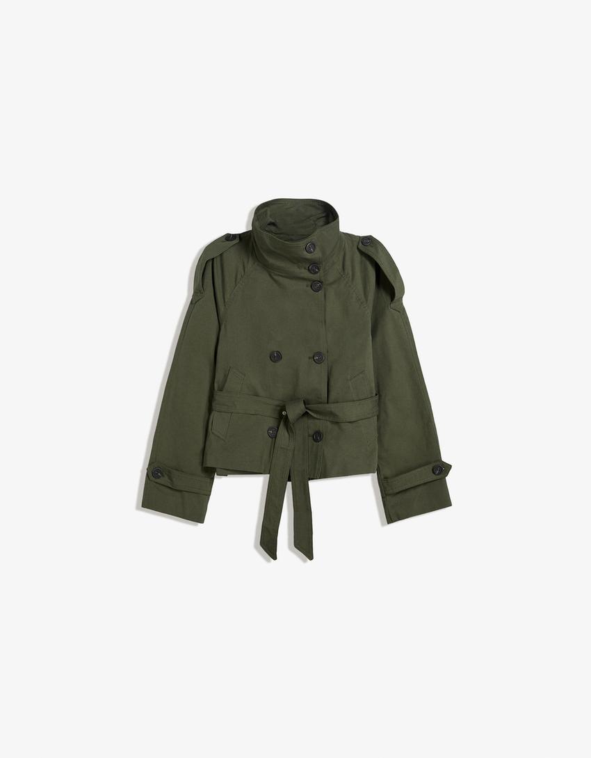 Camila – Kurztrenchcoat Damen mit Taillengürtel
