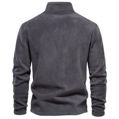Matteo – Herren Fleece-Pullover mit Stehkragen und halbem Reißverschluss
