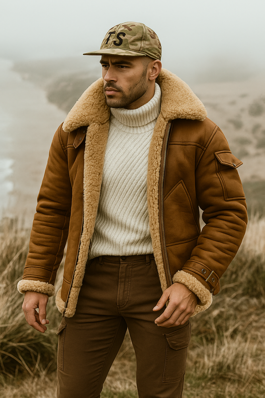 Aron – Shearling-Fliegerjacke Herren
