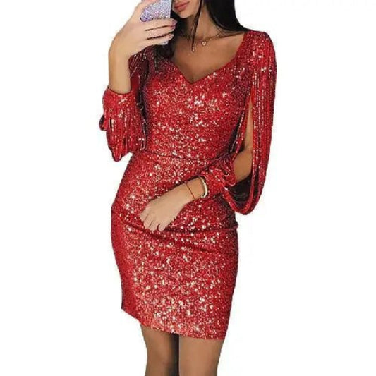 Amira - Damen Minikleid elegant mit Pailletten