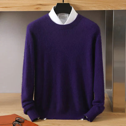 David - Herren  kaschmir Strickpullover mit Rundhalsausschnitt