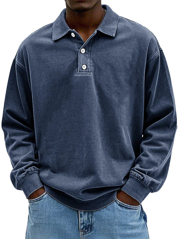 Noah – Lässiges Polo Sweatshirt Herren Langarm