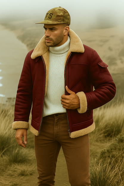 Aron – Shearling-Fliegerjacke Herren