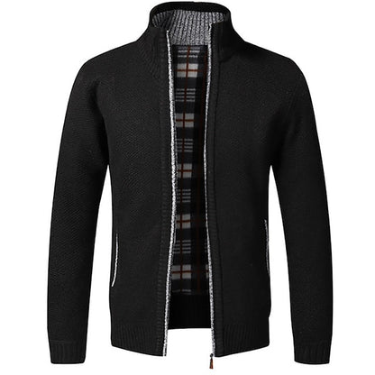 Alexander – Strickjacke für Herren Winter Cardigan mit Stehkragen