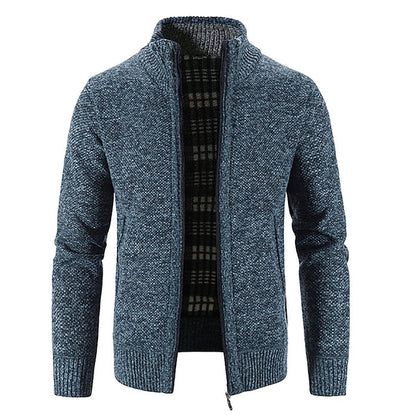 Alexander – Strickjacke für Herren Winter Cardigan mit Stehkragen